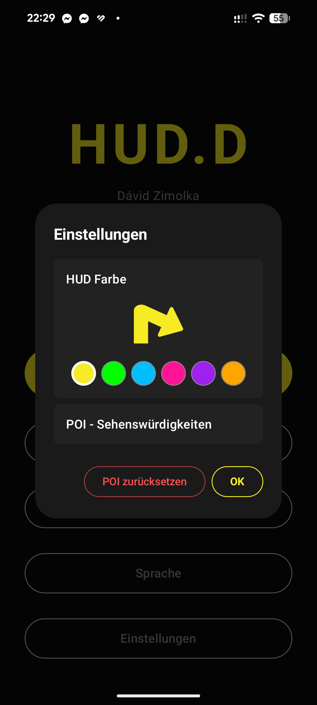 HUD.ME App Screen