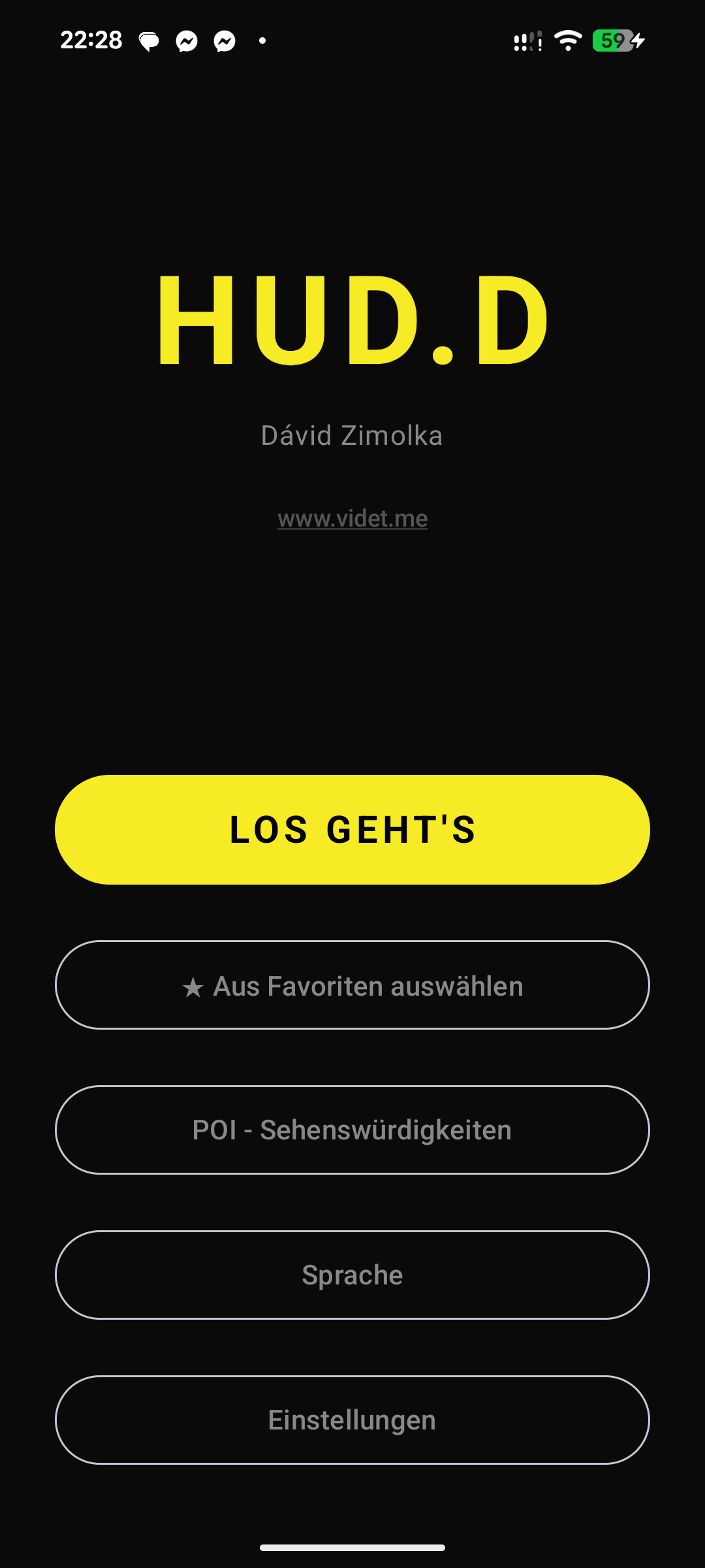 HUD.ME App Screen