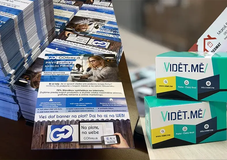 Vizitky letáky a samolepky